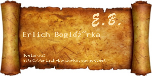 Erlich Boglárka névjegykártya